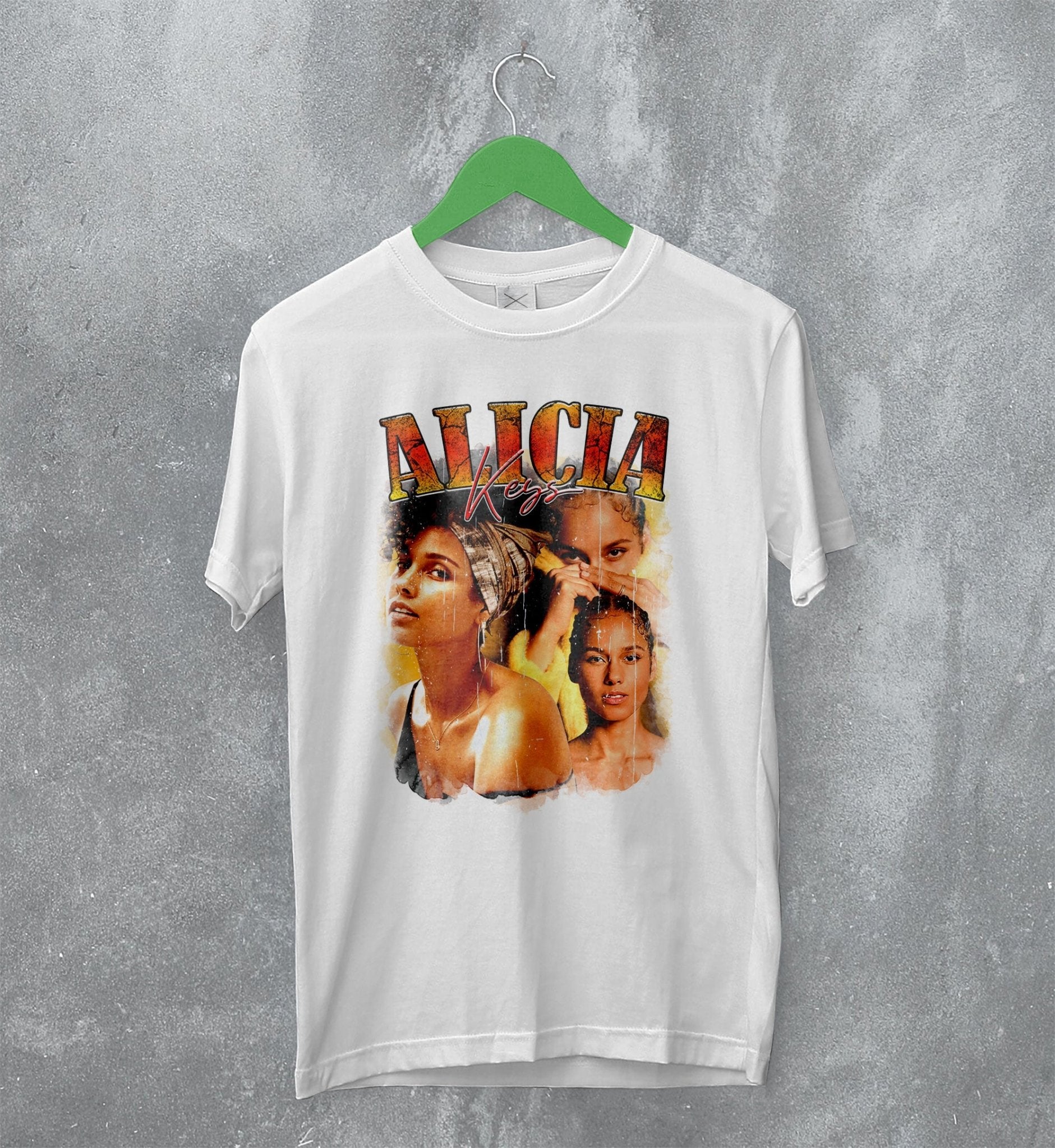 Alicia Keys T-Shirt American Singer Shirt Vintage R&B Merchandise