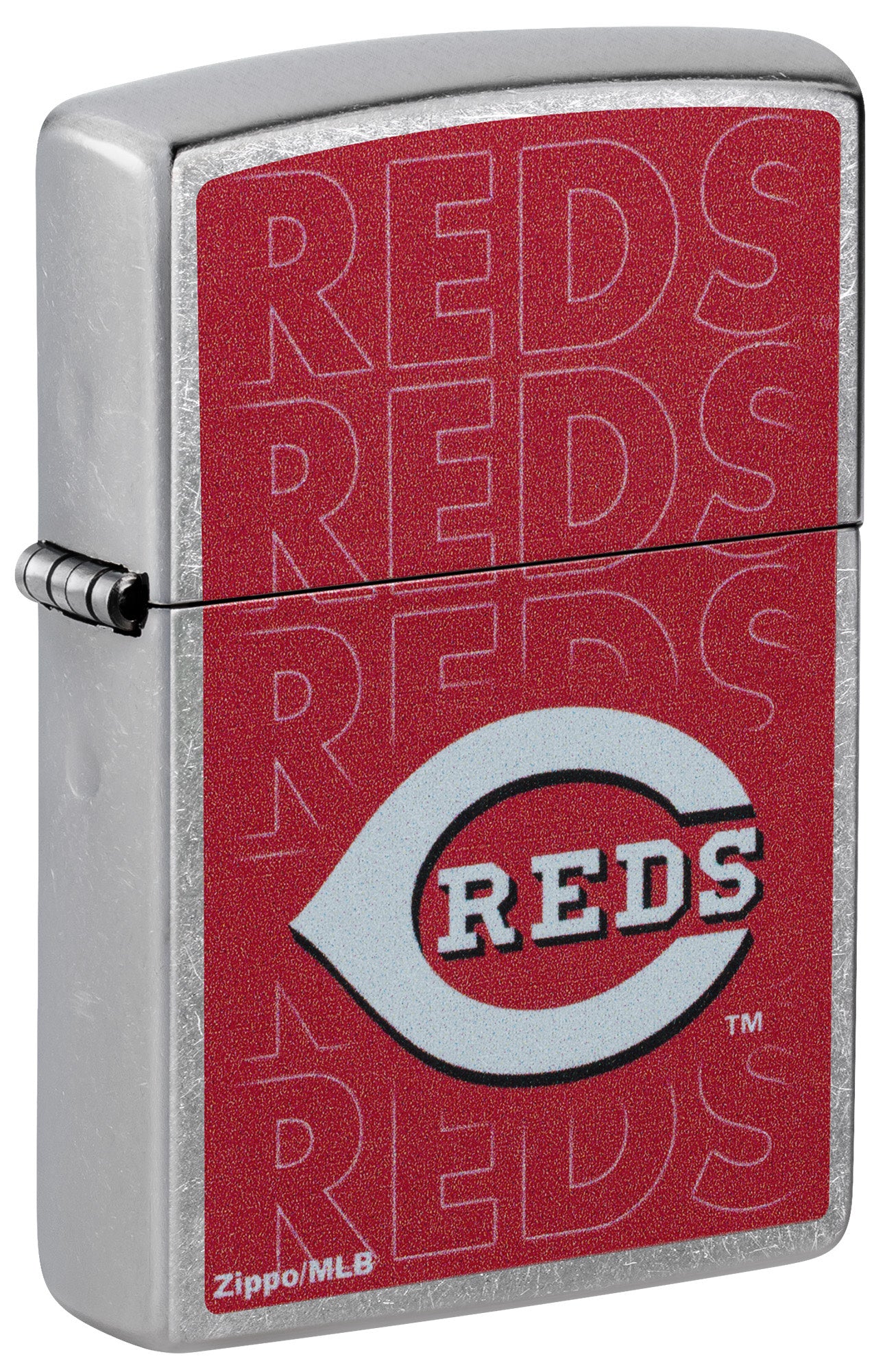 Zippo MLB® Cincinnati Reds™ Logo Design Street Chrome Windproof