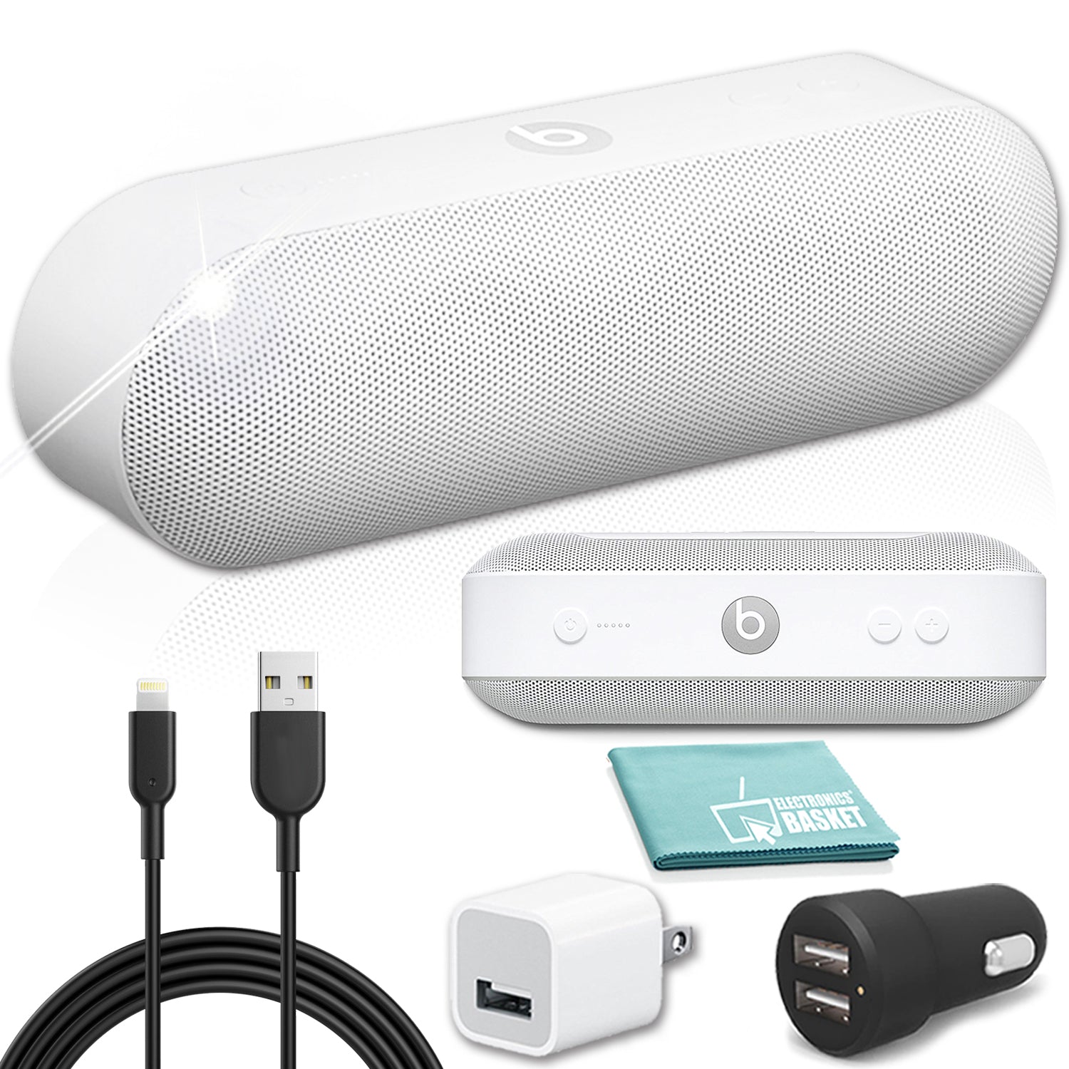 Beats Pill Speaker in White Premium Charger Bundle – 6ave Electronics