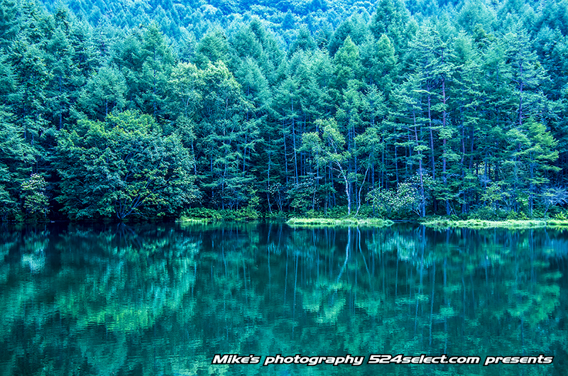 木々の映り込む御射鹿池（みしゃかいけ）美しき人工池の風景！