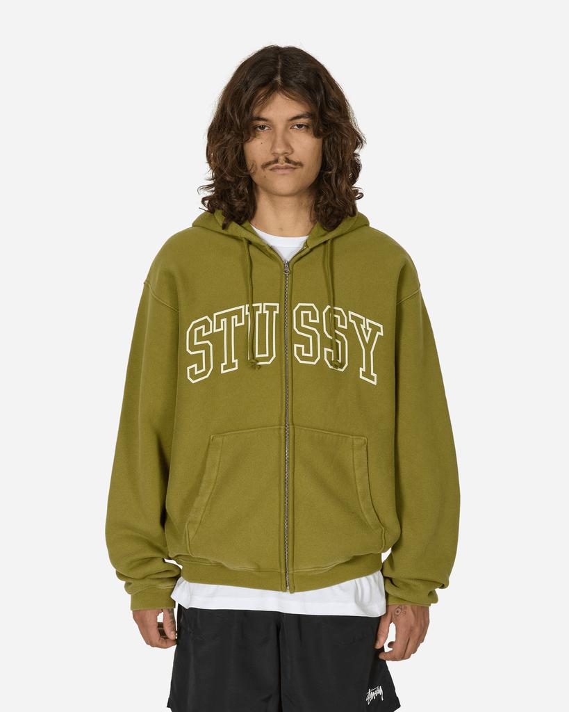 STUSSY Outline Zip Hoodie Olive - Hoodies - BeyondStyle