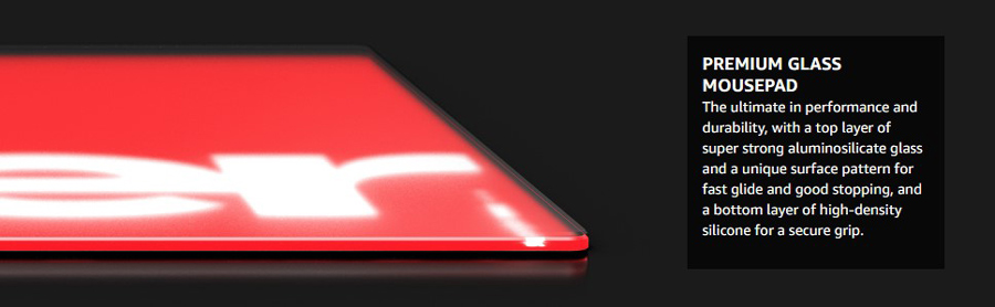 pulsar Superglide Glass Mouse Pad XL - Red - Micro Center