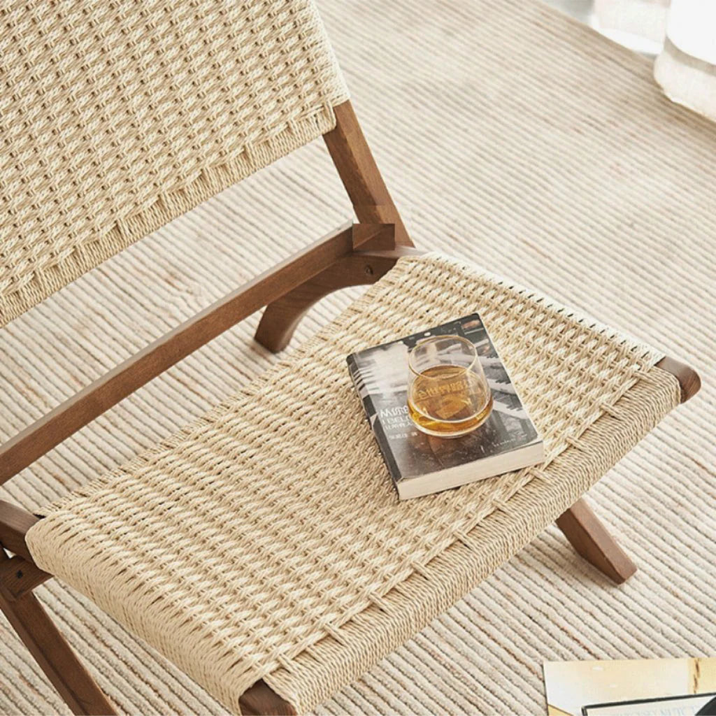 フォールディングナチュラルロープチェア 折りたたみ式おしゃれ