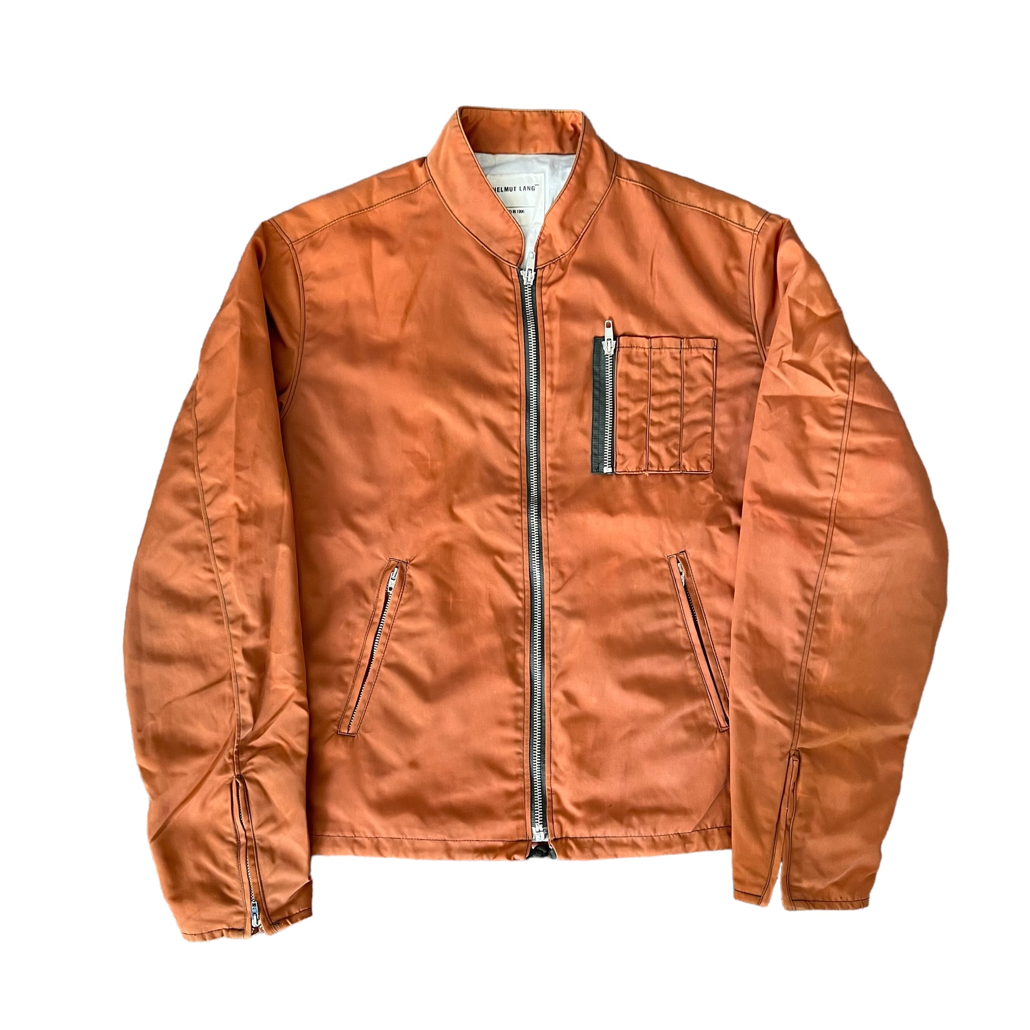 HELMUT LANG 96SS ORANGE MA-1 NYLON MOTO JACKET – SEVENSTARCLOTHING