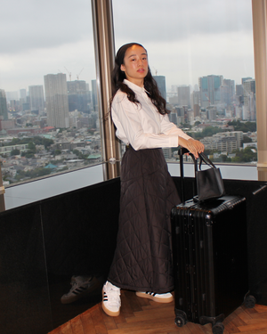 147_ichi_yon_nana】キルティングフレアスカート｜小柄女性向け