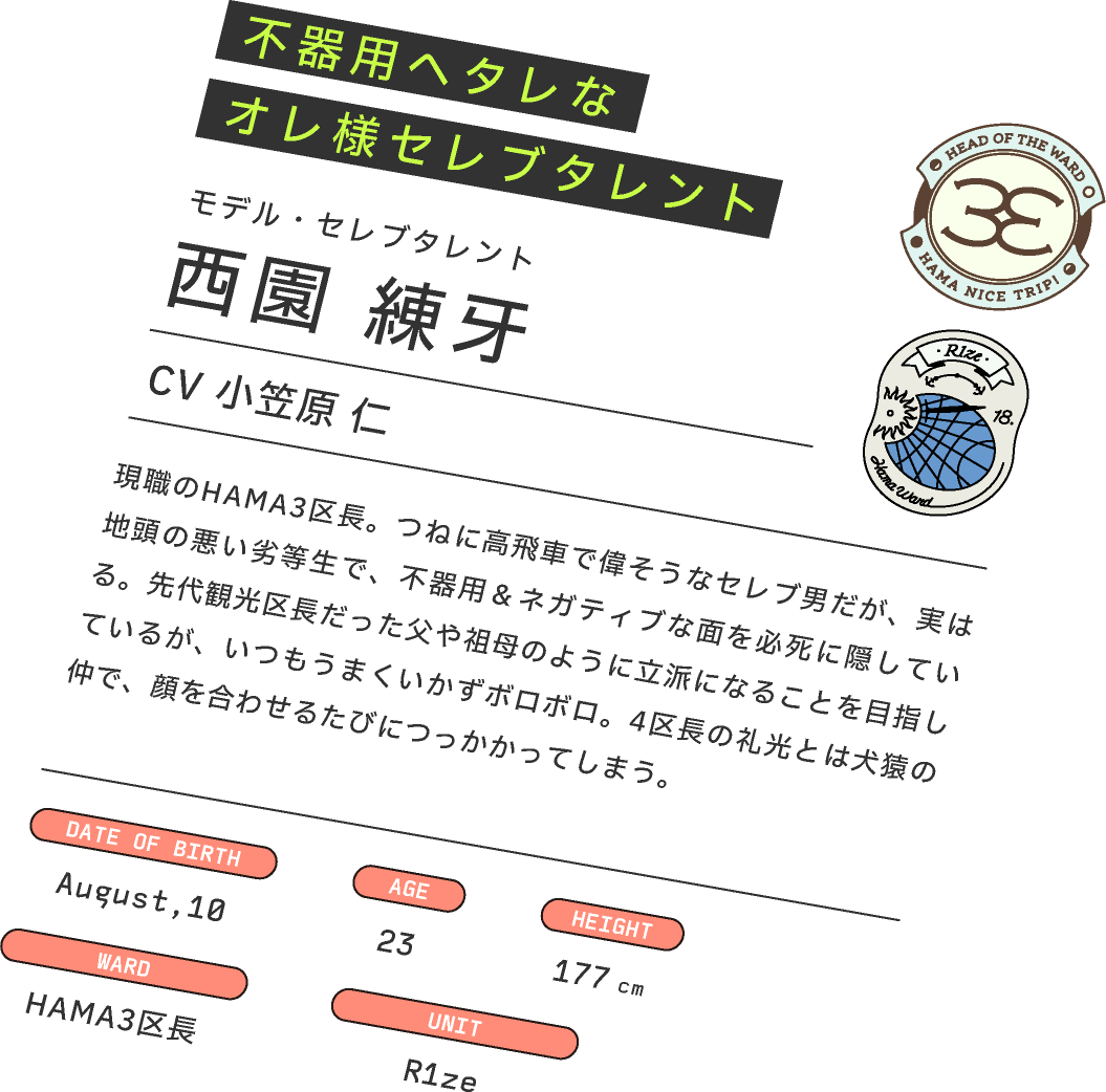 西園 練牙｜R1ze｜【公式】18TRIP（エイトリ）