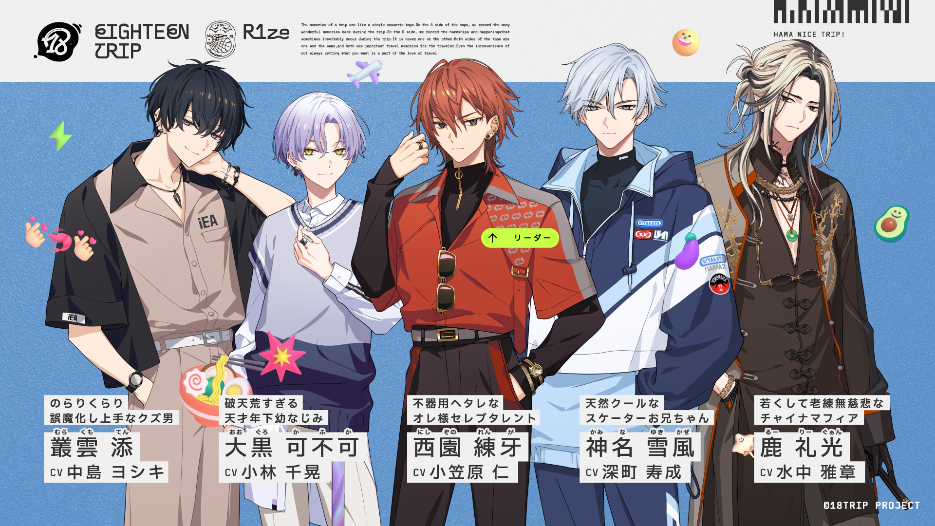 R1ze キャラクター＆キャスト公開！ | 【公式】18TRIP（エイトリ）