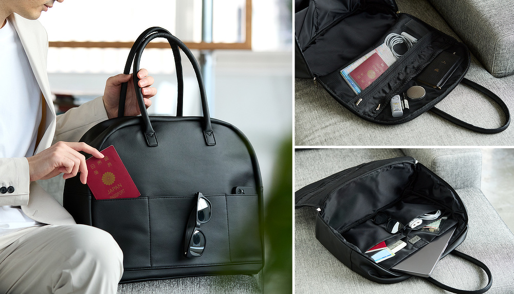 ボストンバッグ／30L》ガバッと開いて、小旅行や出張の荷物をたっぷり