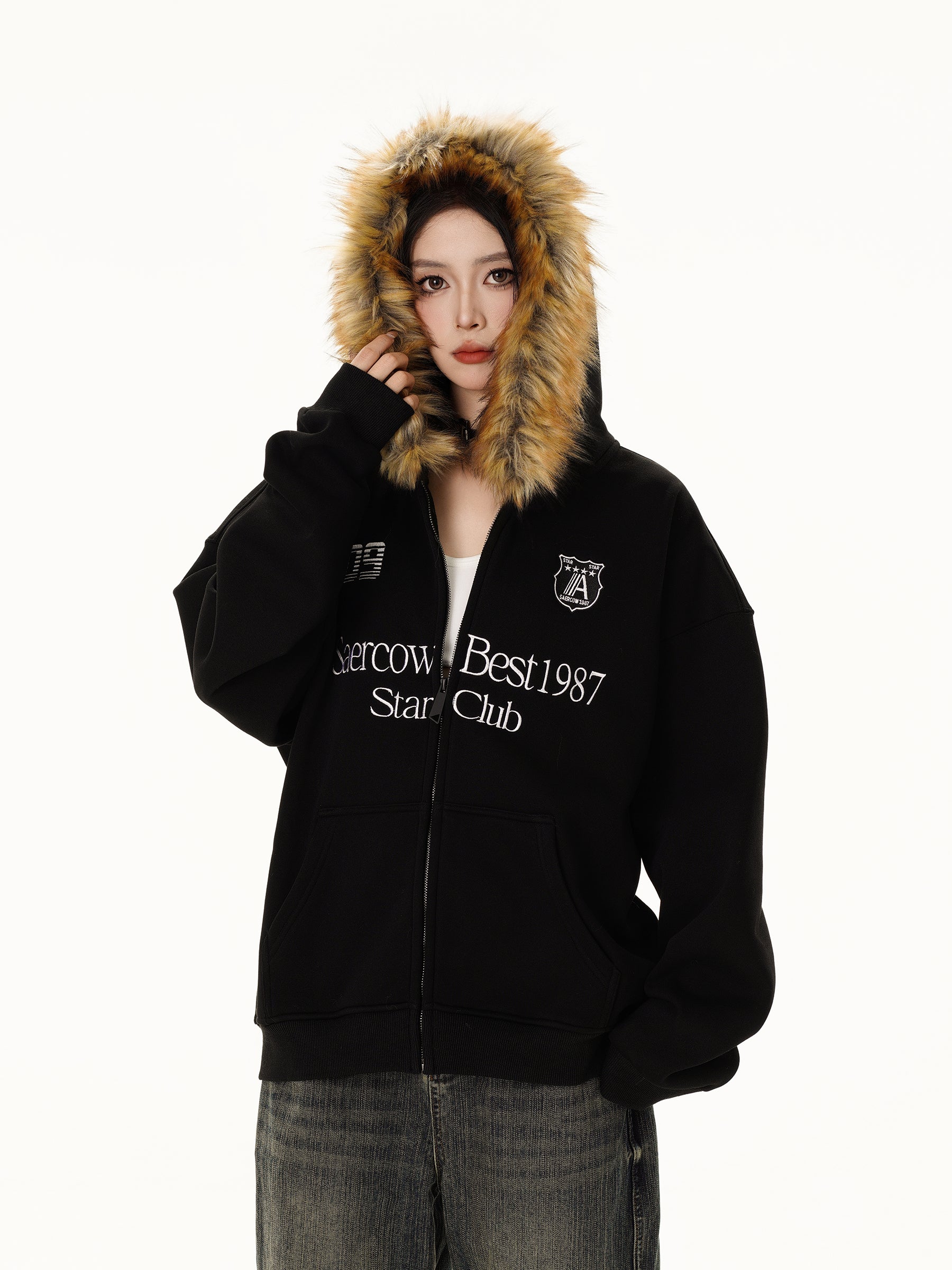 フロントロゴファージップパーカー KDS329 – 100StarS