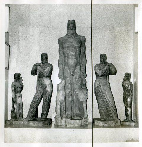 フォトライブラリ p655 木彫「神農群像」松村外次郎｜砺波正倉