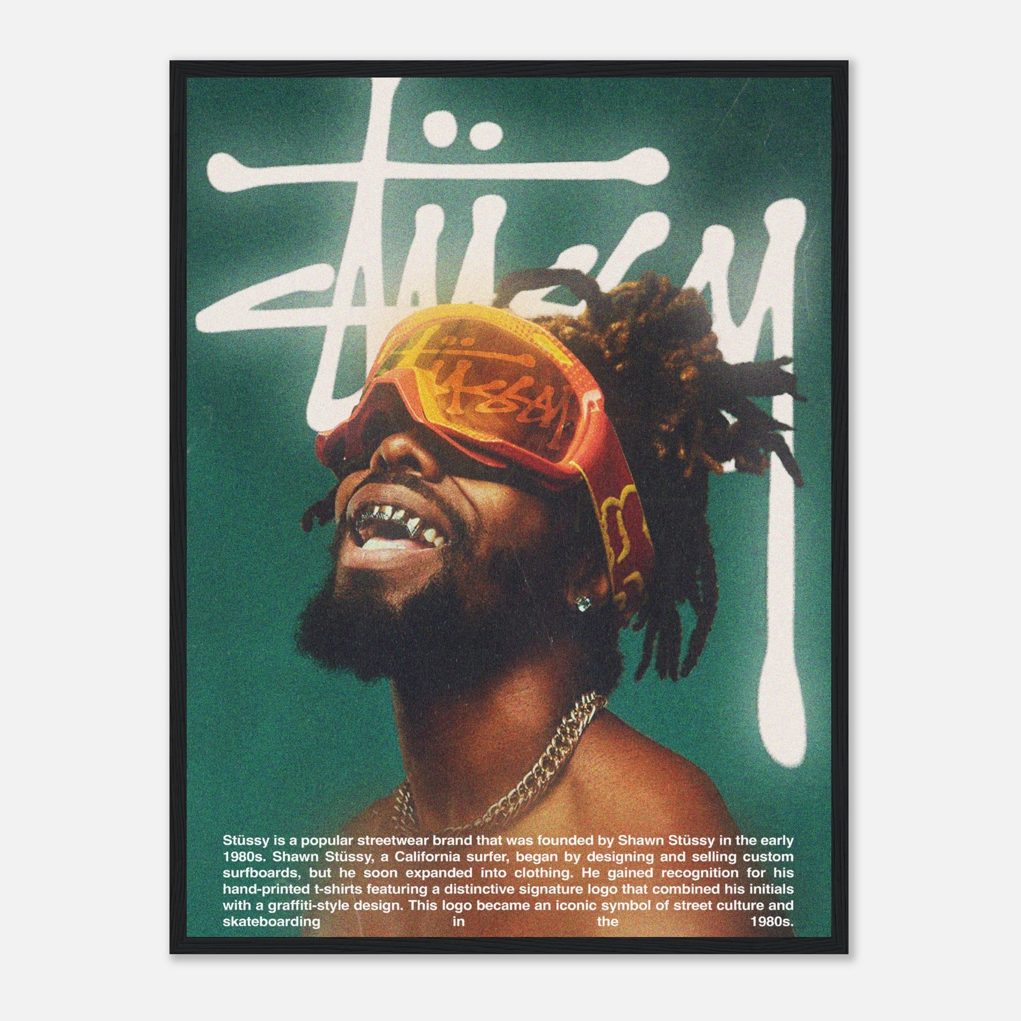 Streetwear Portrait Poster with Stüssy Script Background – 24posters