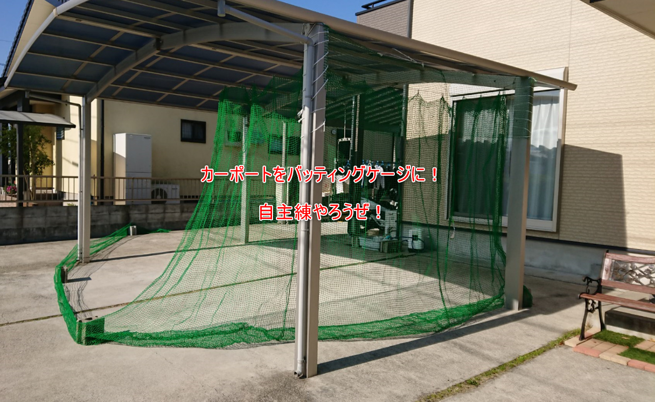 自宅でバッティング練習！カーポートをバッティングケージに！ | ろん