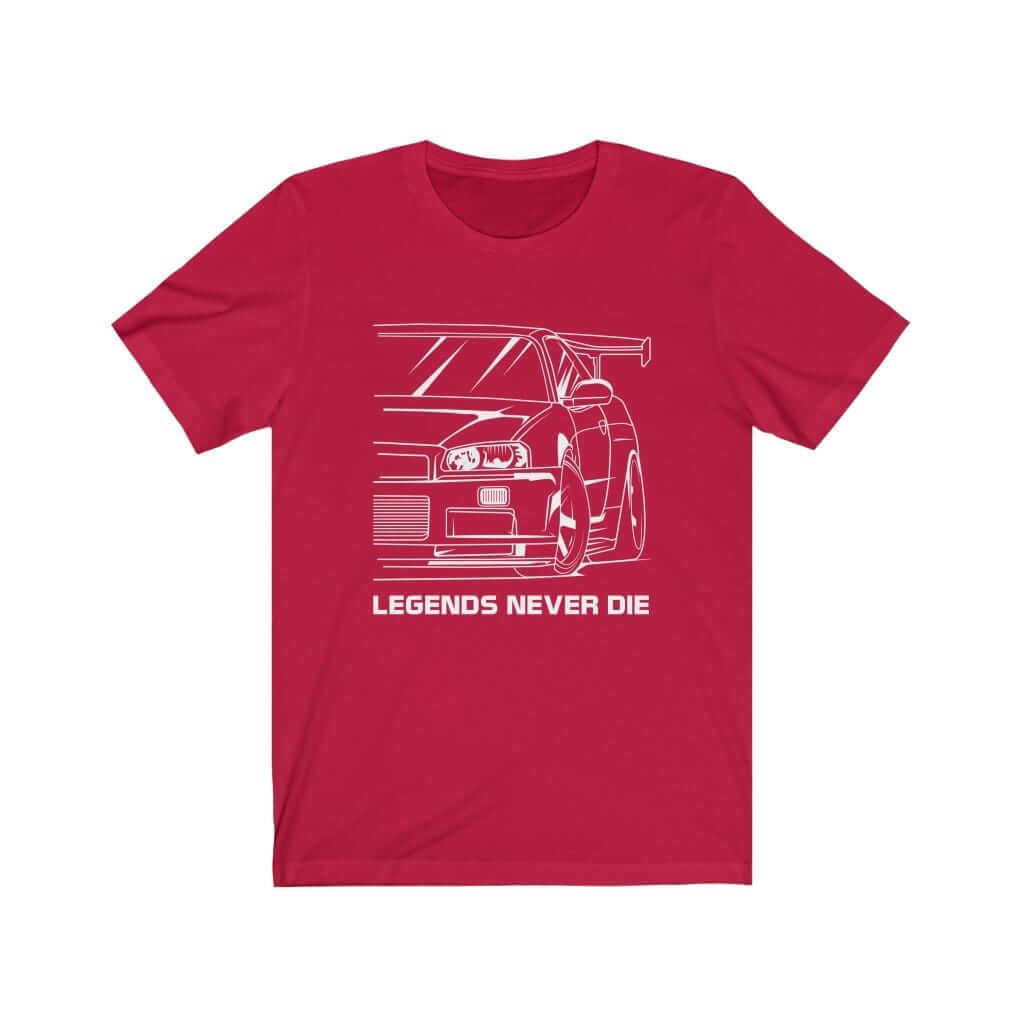 R34 Skyline T-Shirt - Legends Never Die - JDM | 365CarMods