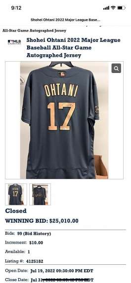 二刀流・大谷翔平選手のサイン入りユニホーム、2年連続で落札