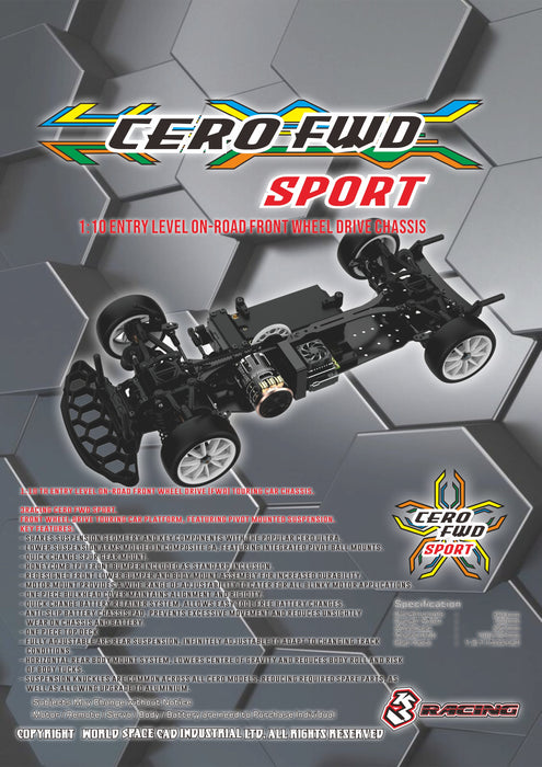KIT-CERO FWD SPORT Cero FWD Sport 1:10 Entry Chassis — 3Racing Shop
