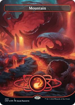 Mountain (489) (Borderless) (Galaxy Foil) - Unfinity - Magic: The