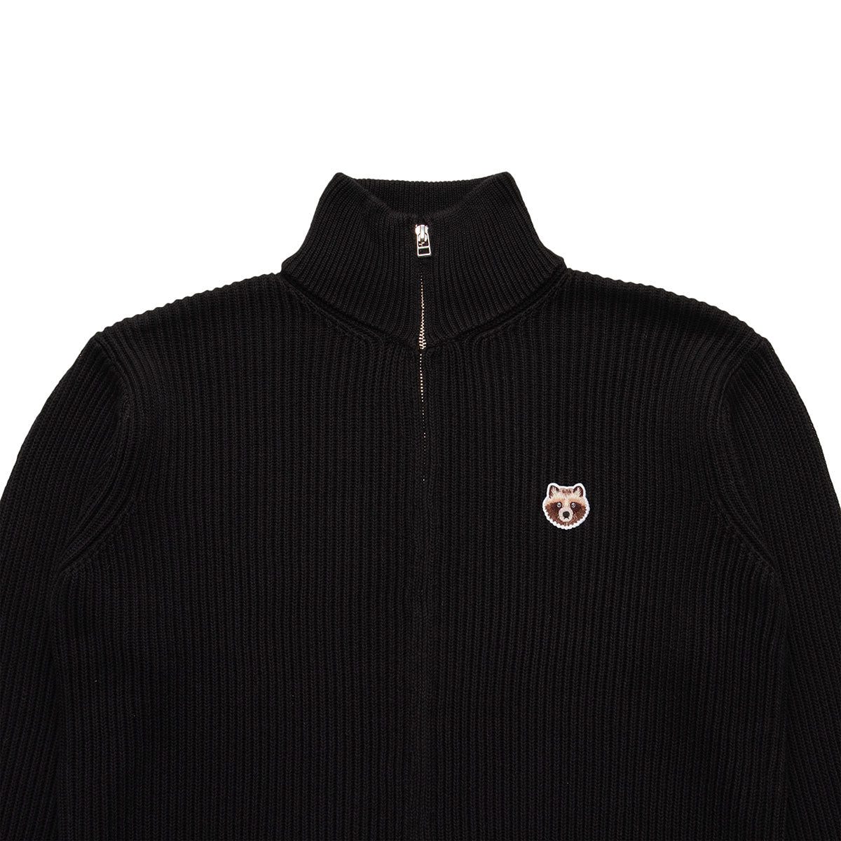 Silver Zip : TANUKI Wappen - Drivers Knit - Black – TANUKI STUDIO