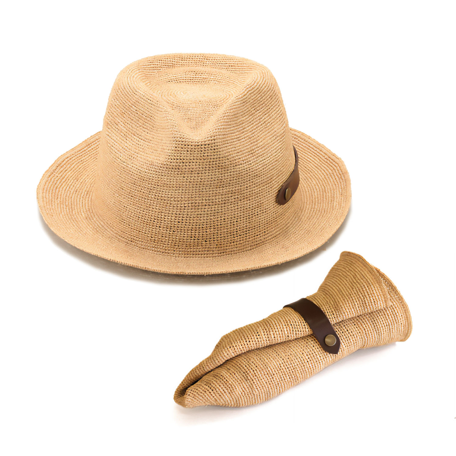 田中帽子店Paulo（ポーロ）ラフィア中折れ帽子／58cm 60cm 紳士用帽子