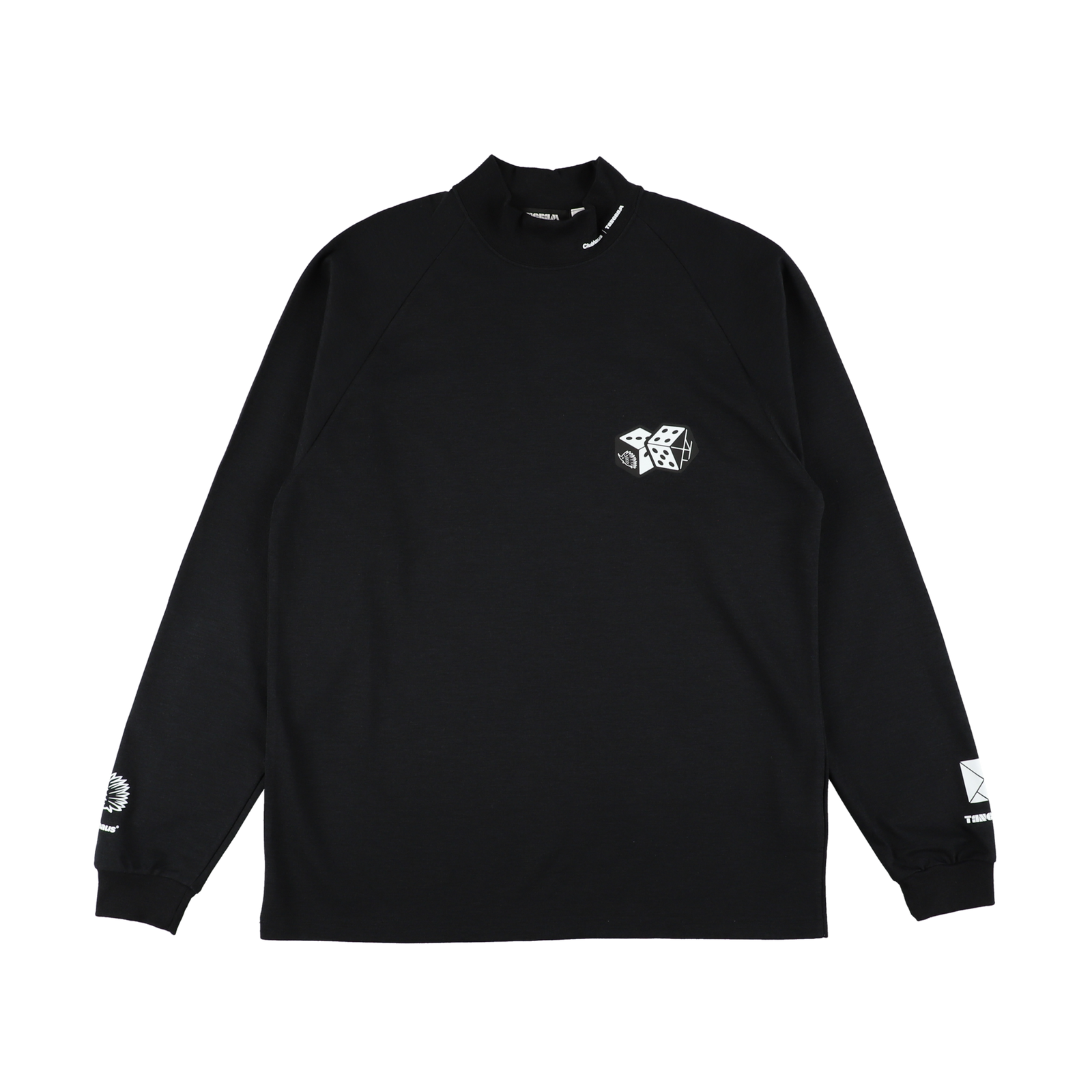 CLUBHAUS × TANGRAM DICE AIR MOCKNECK TEE BLACK TGA-MT143