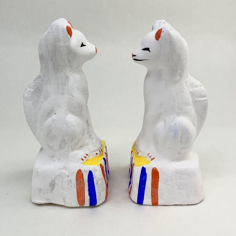 土人形］古型今戸人形／鉄砲狐（対） - 旅猫雑貨店オンライン ｜ 通販