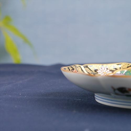 有田焼/八右衛門窯/古伊万里鳳凰紋(黒)5寸皿/15×3 - テーブルライフストア