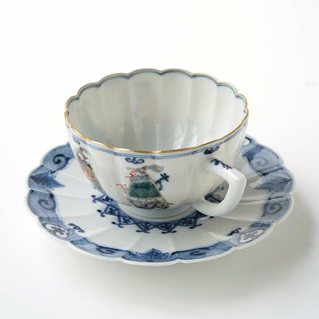 山本長左（やまもとちょうざ） 【山本長左】菊型珈琲碗皿 異邦人〈1客