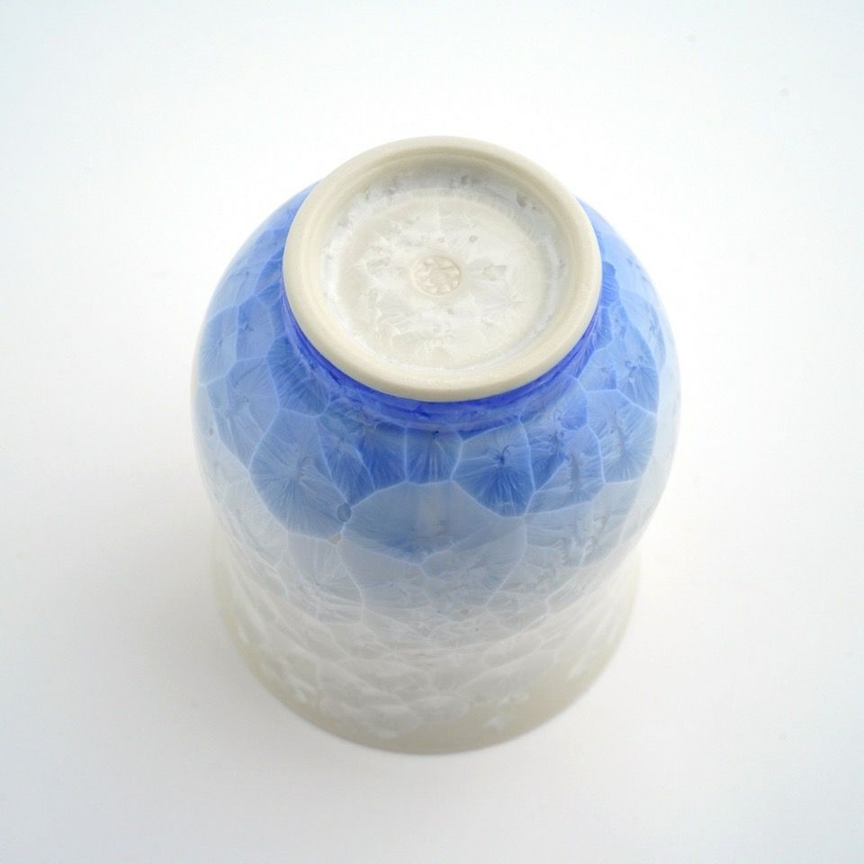 花結晶 【京焼・清水焼】花結晶 組湯呑（白地青赤）〈2個〉 |皿や鉢