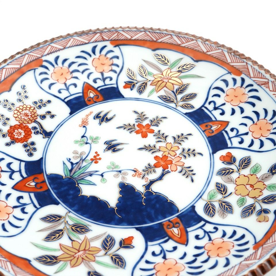 波佐見焼・三川内焼（長崎県） 【波佐見焼】錦木甲草花紋 プレート 210