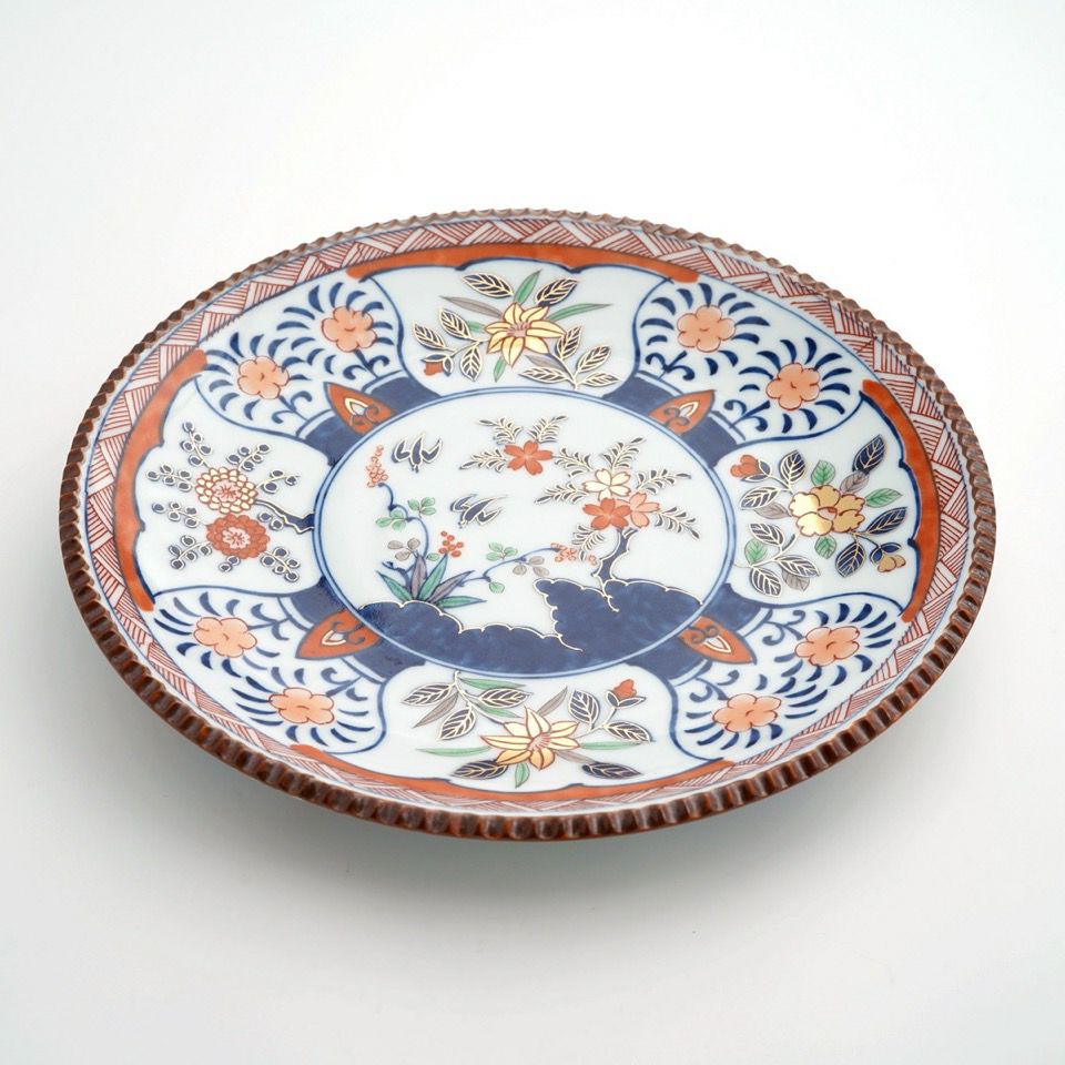 波佐見焼・三川内焼（長崎県） 【波佐見焼】錦木甲草花紋 プレート 210