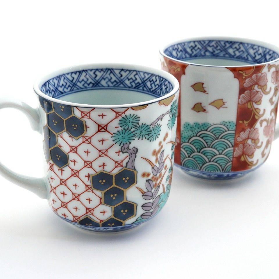 美濃焼セール 【美濃焼SALE】染錦古伊万里 ペアマグカップ〈2個〉 |皿