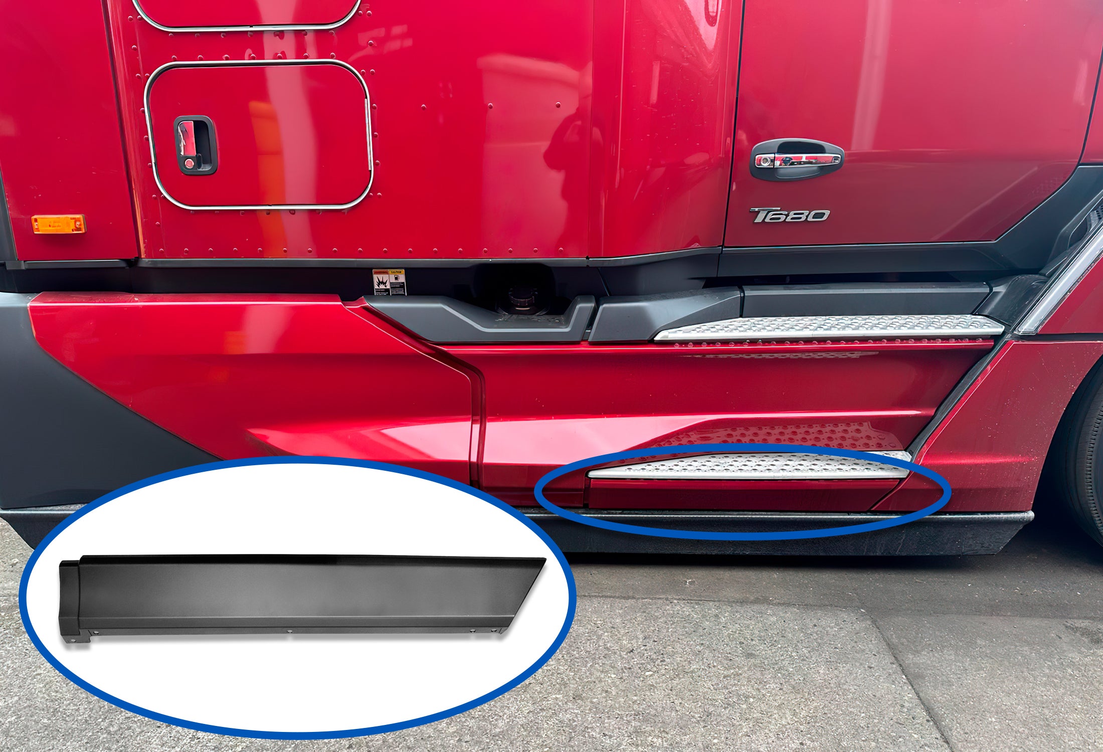 Under Step Door Fairing Panel Passenger 2022+ Kenworth T680 Next