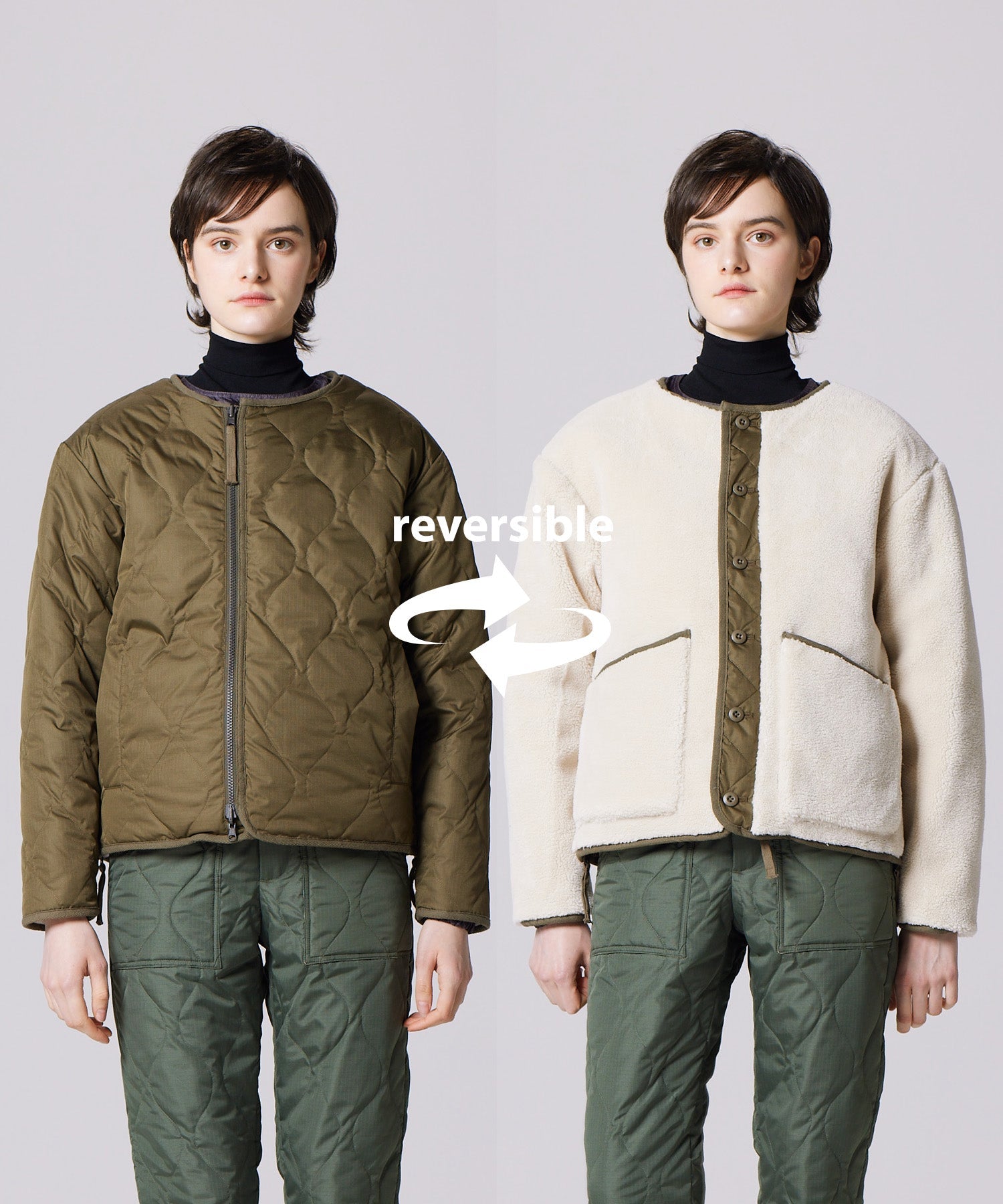 ミリタリー リバーシブル クルーネック ダウンジャケット – TAION