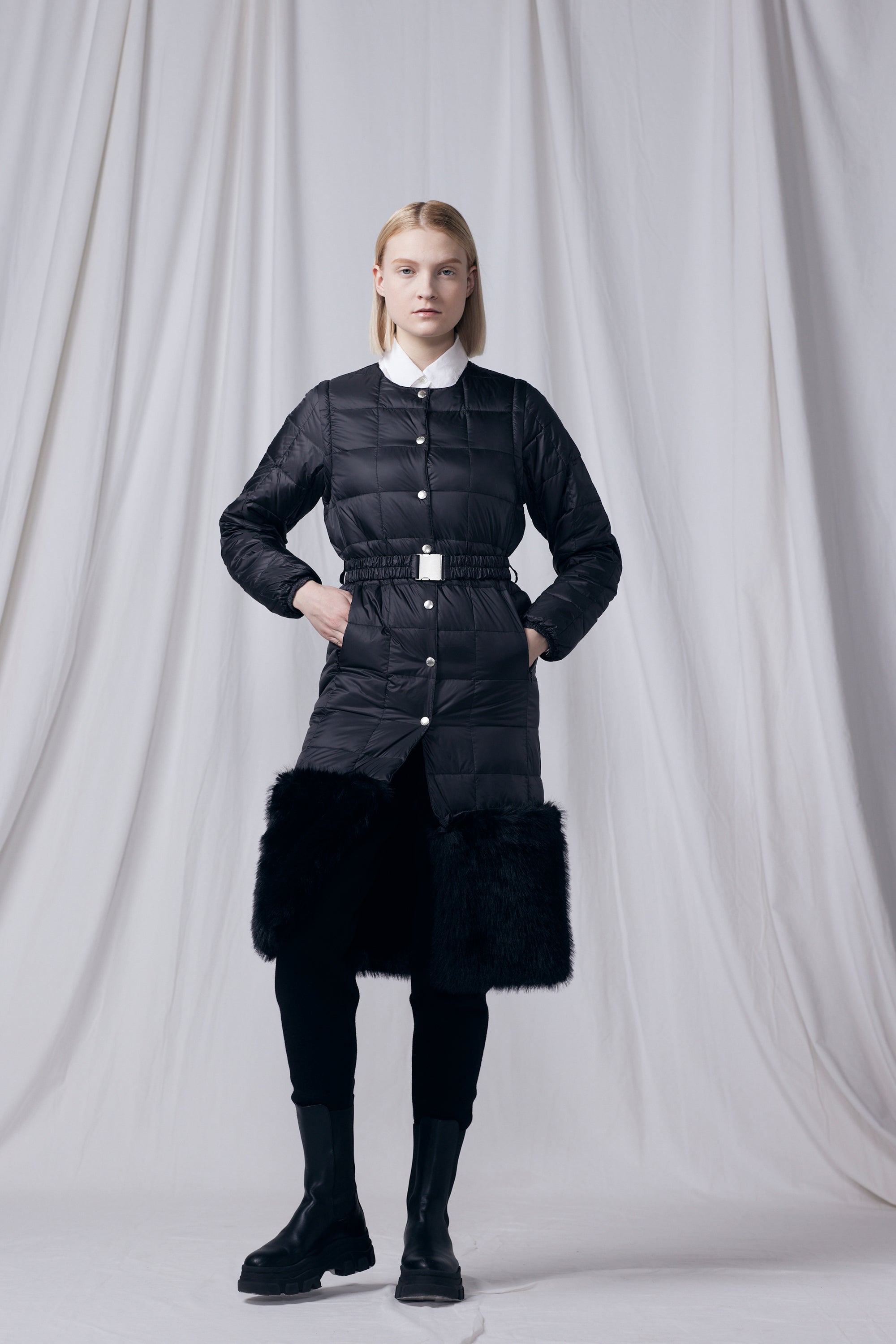 WOMEN】”クルーネックセミロング” インナーダウンセット (EX-W041A-SET