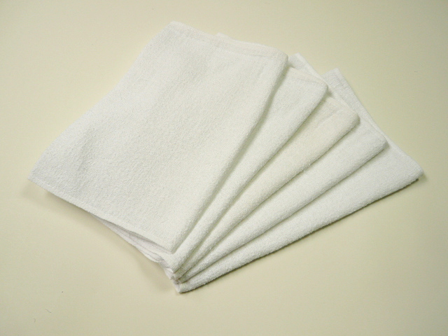 訳あり見切り品 】超薄い平地付白タオル(375g[100匁])約30×73cm TAKADA