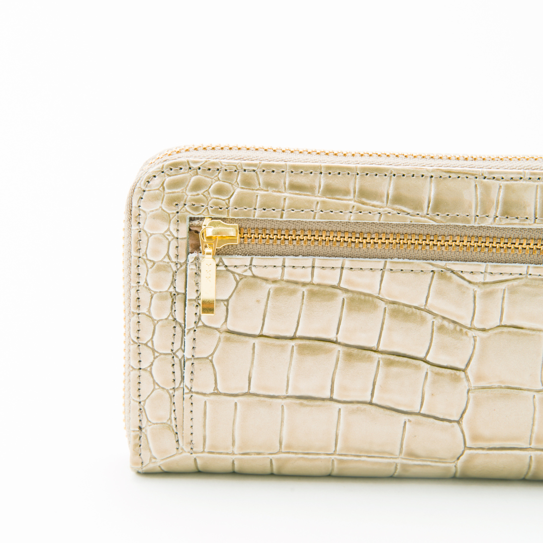 ラウンド長財布 シャンパンゴールド ｜ 鎌倉のバッグ 鎌倉高野