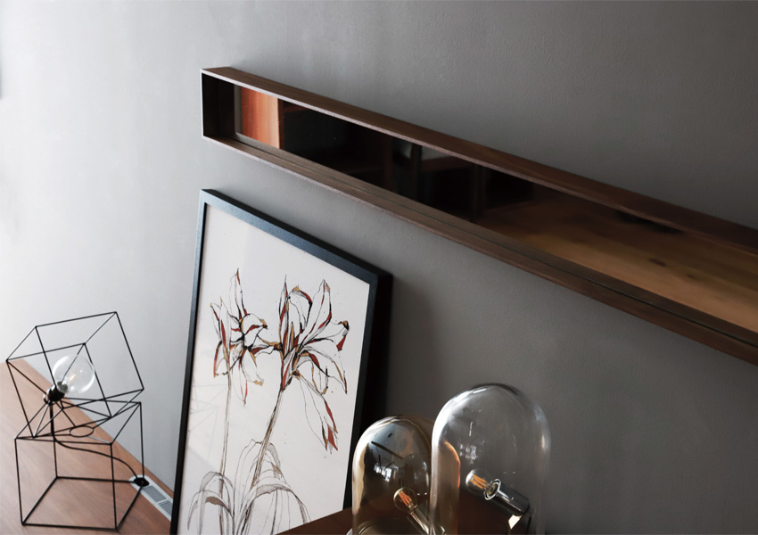 ボックスミラー 2580-50コーナーミラー WALNUT(W80×D50×H25cm)税込