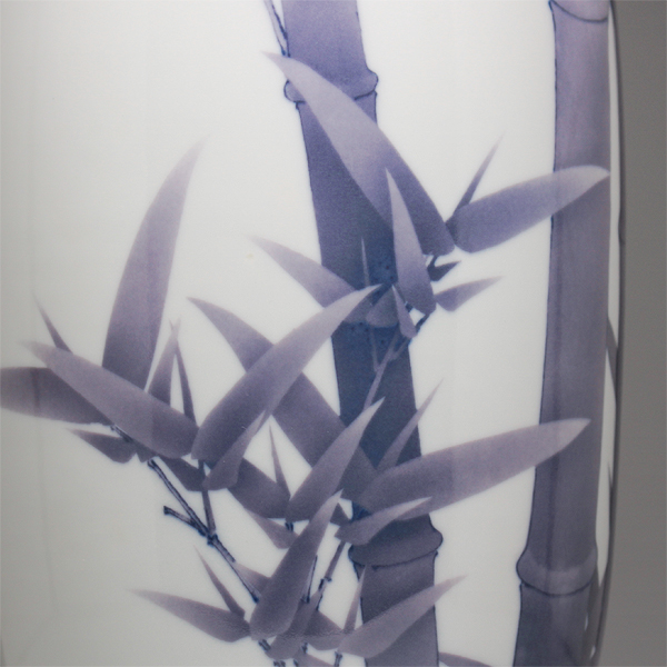 初代真葛香山 宮川香山『紫金彩竹之画花瓶』瀧屋美術 鎌倉 美術品専門店