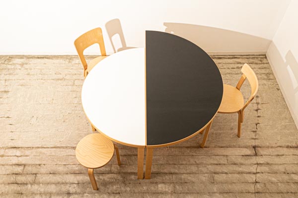 北欧家具talo Aalto アルヴァ・アアルト 半円テーブル（ブラック