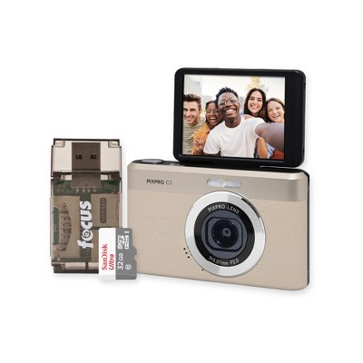 KODAK PIXPRO C1 13MP Digital Camera (Brown) with MicroSD Card and