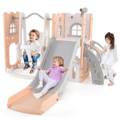 Costway 7-in-1 Toddler Slide & Swing Set Indoor Playground for