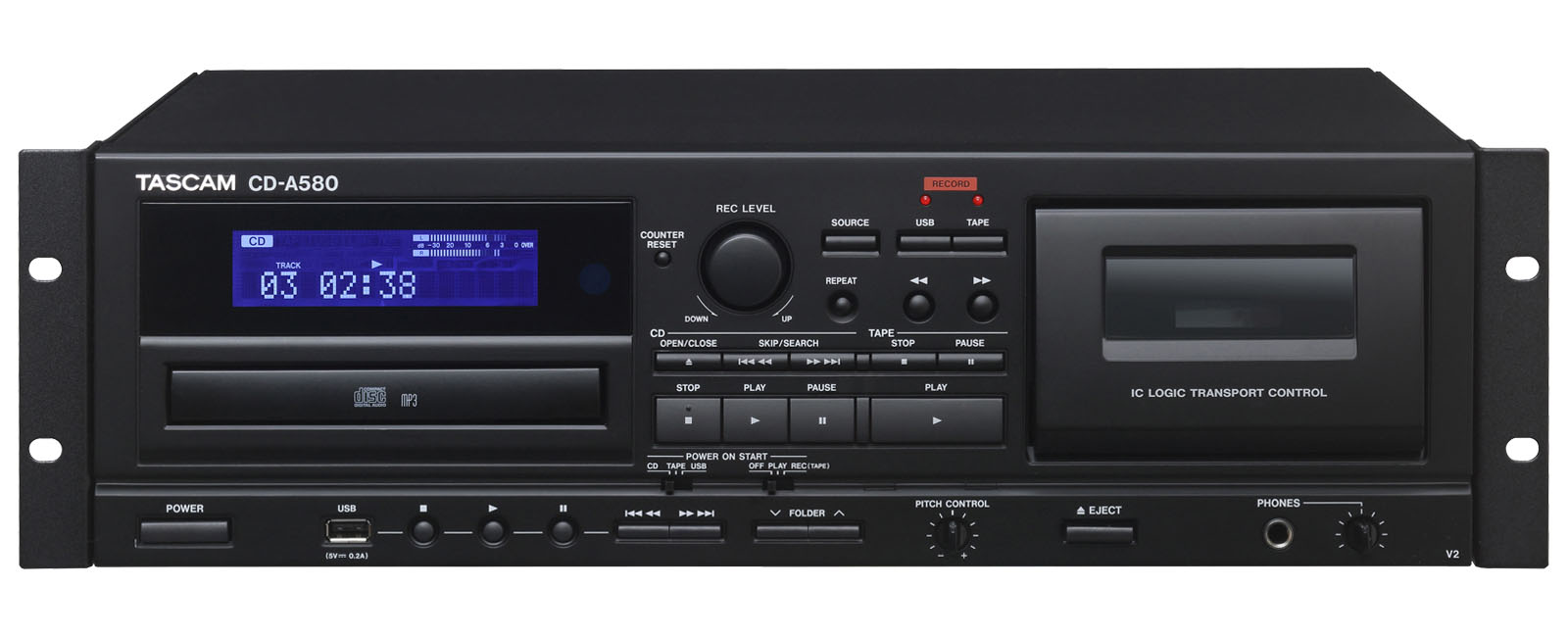 202MKVII | Double Cassette Deck with USB Port | TASCAM - International