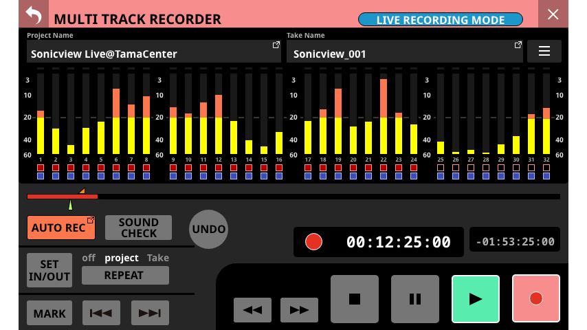 IF-MTR32 | TASCAM Sonicview用 32チャネルマルチトラックレコーダー