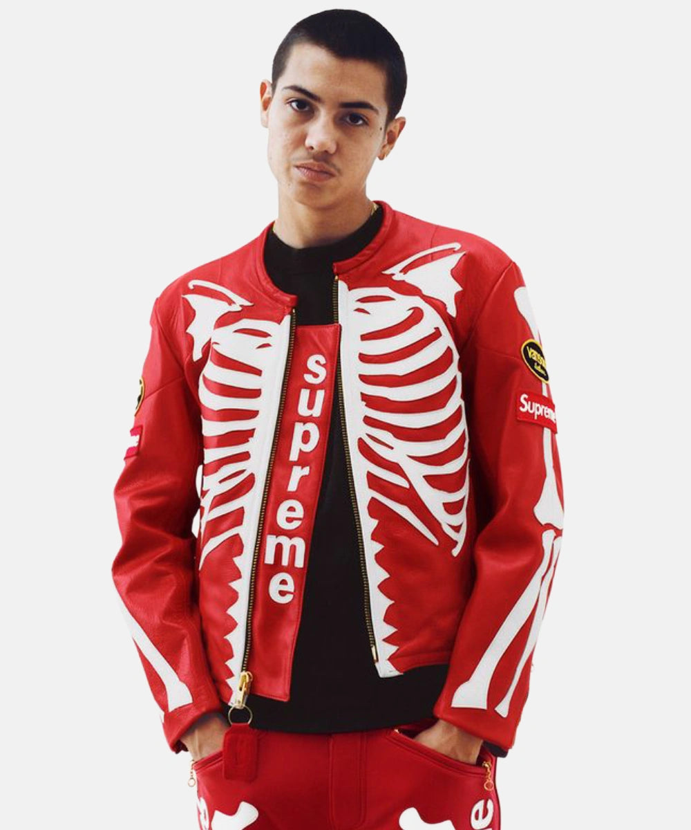 Supreme Vanson Leather Bones Red Jacket