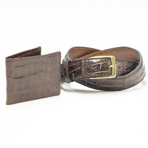 Handmade Brown Alligator Belt - Taza Leather Made in USA