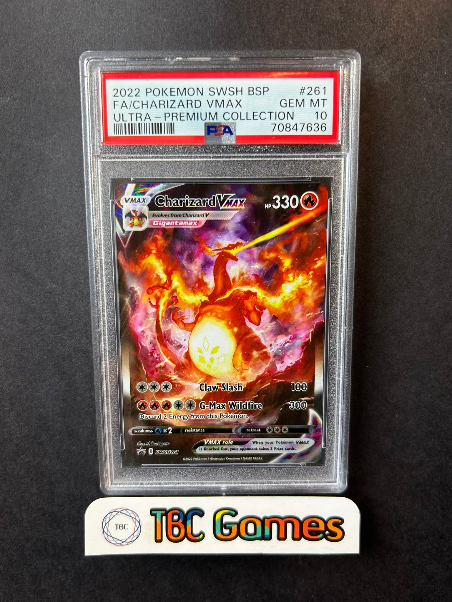 Charizard VMAX SWSH261 UPC PSA 10 – TBC Games