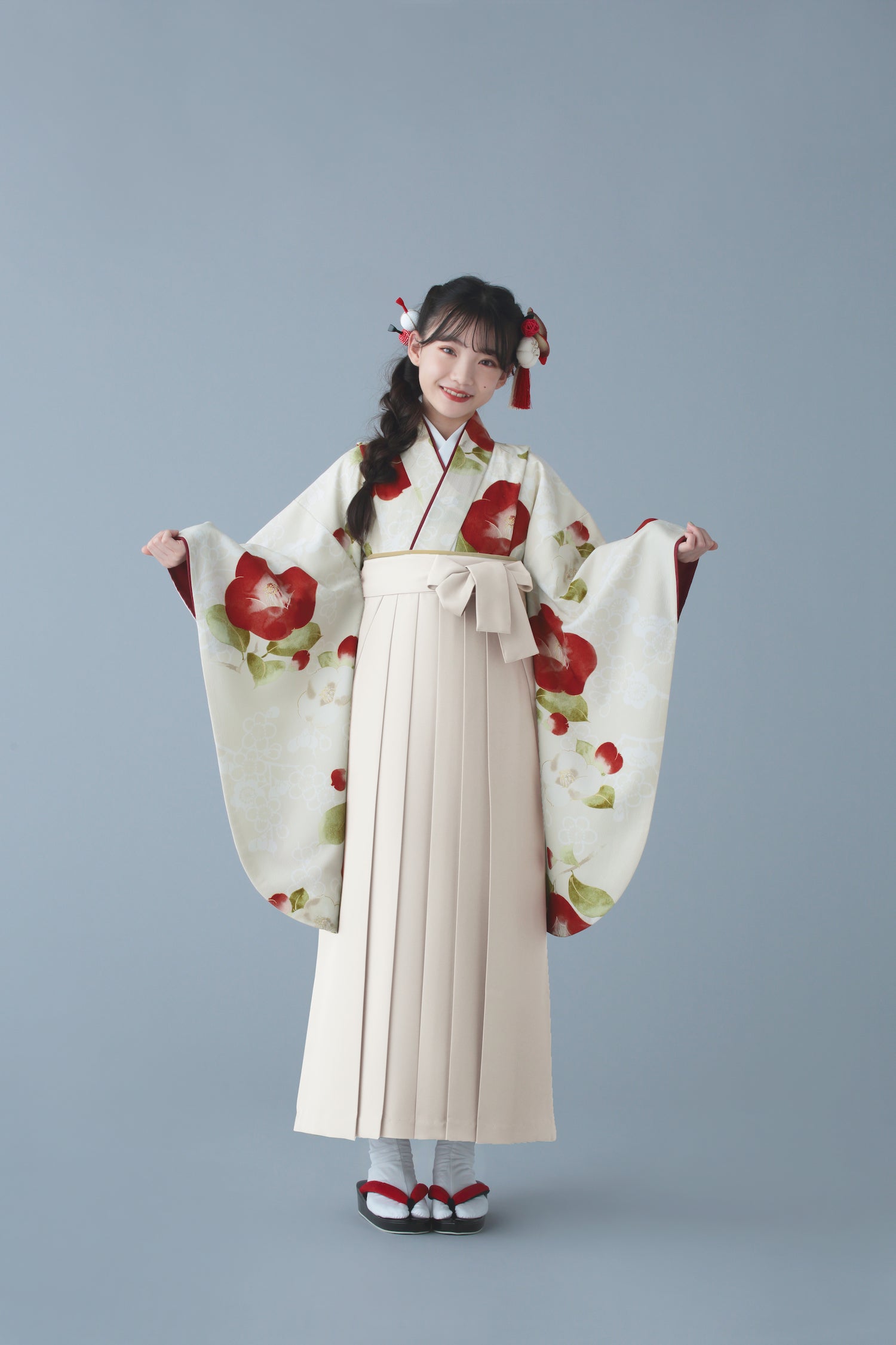 C0001 梅椿 / 赤 | 卒業式小学生袴レンタル | tententen – tententen