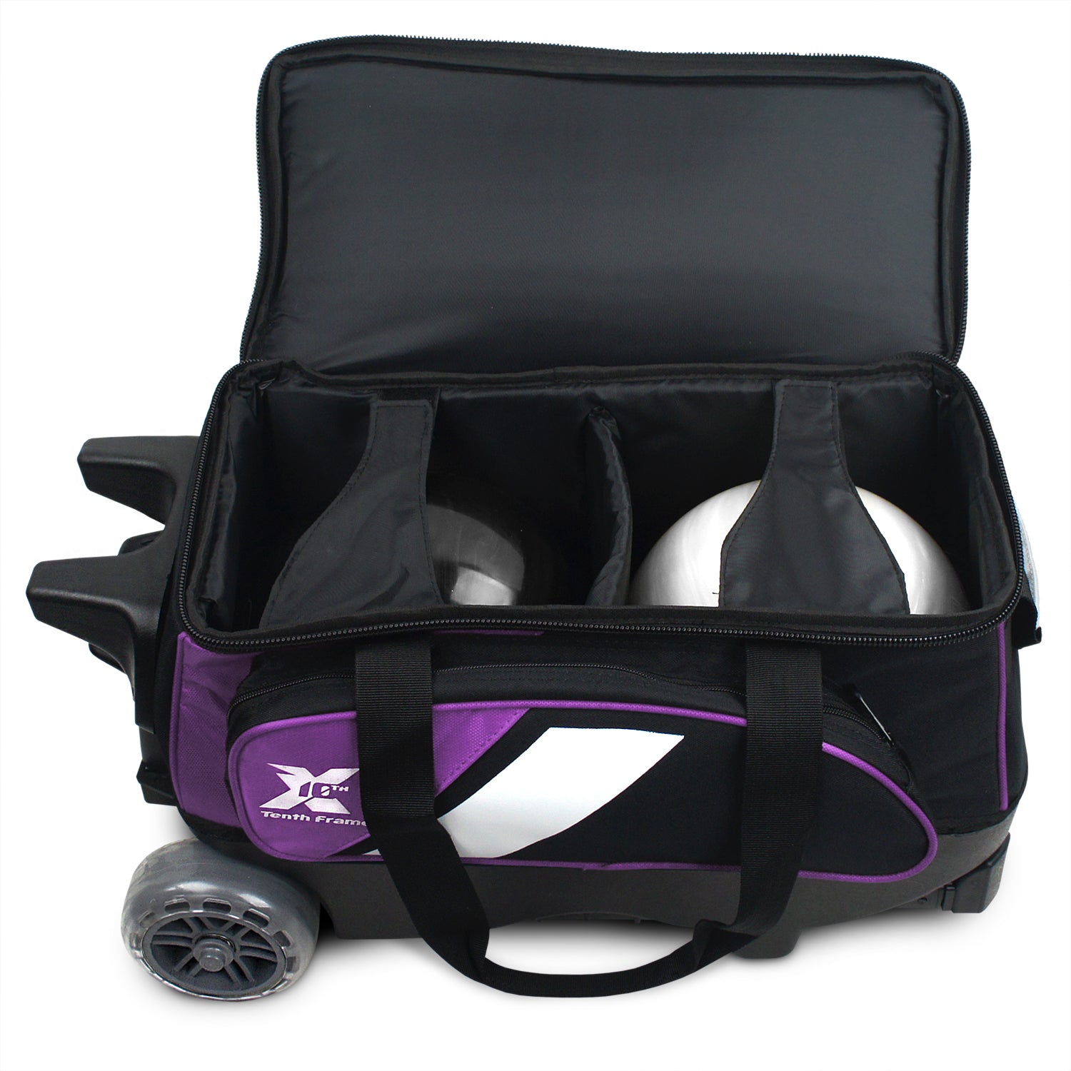 Tenth Frame Deluxe Double Roller Bowling Bag - Purple – Tenth