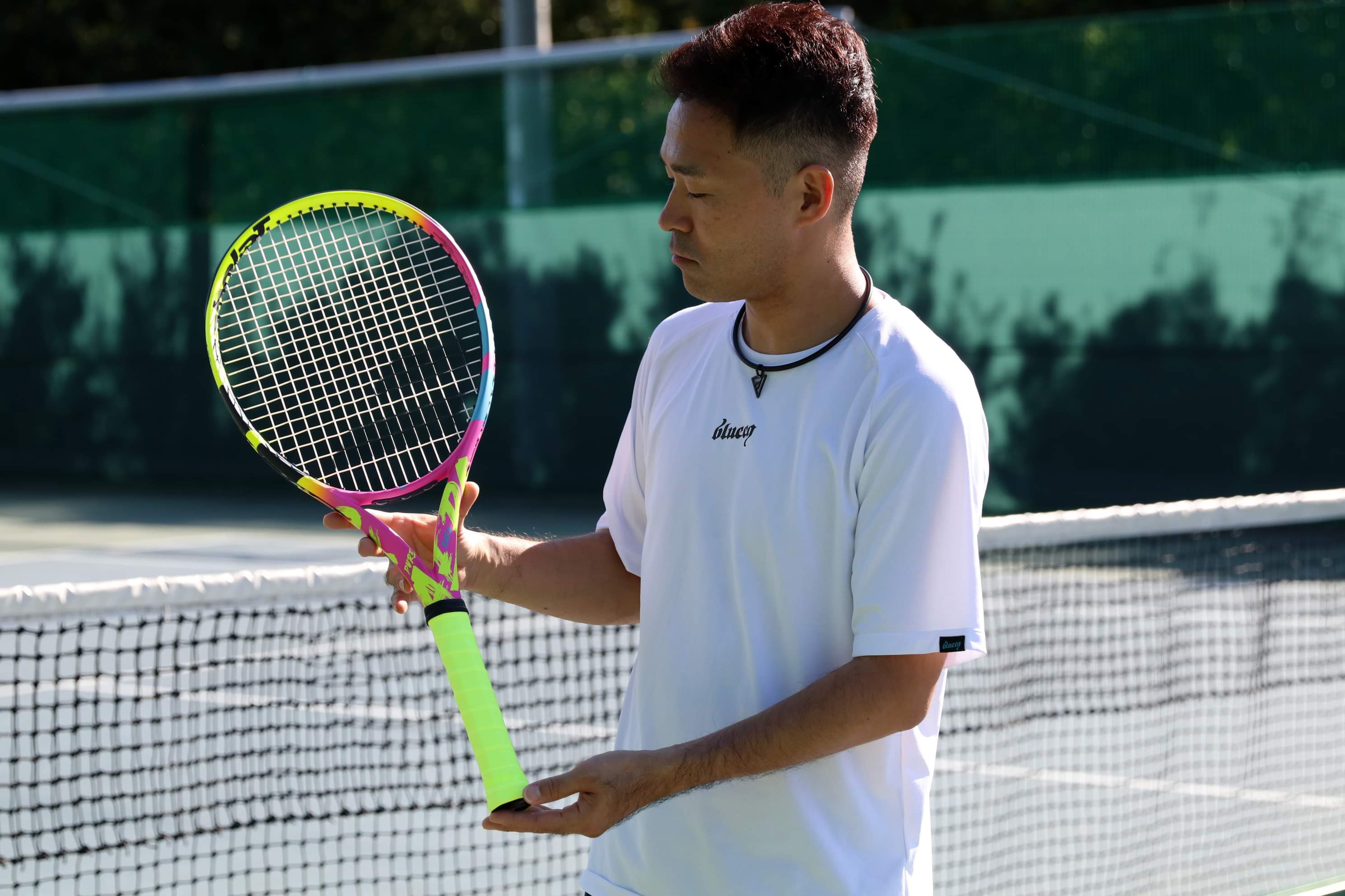 やってみたかった【Babolat】PURE AERO RAFAにレザーを巻いて