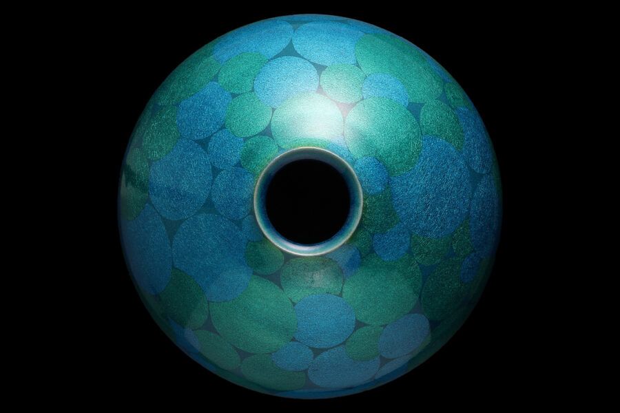 釉裏白金彩花壺（小野珀子） - 天平堂（TENPYODO）