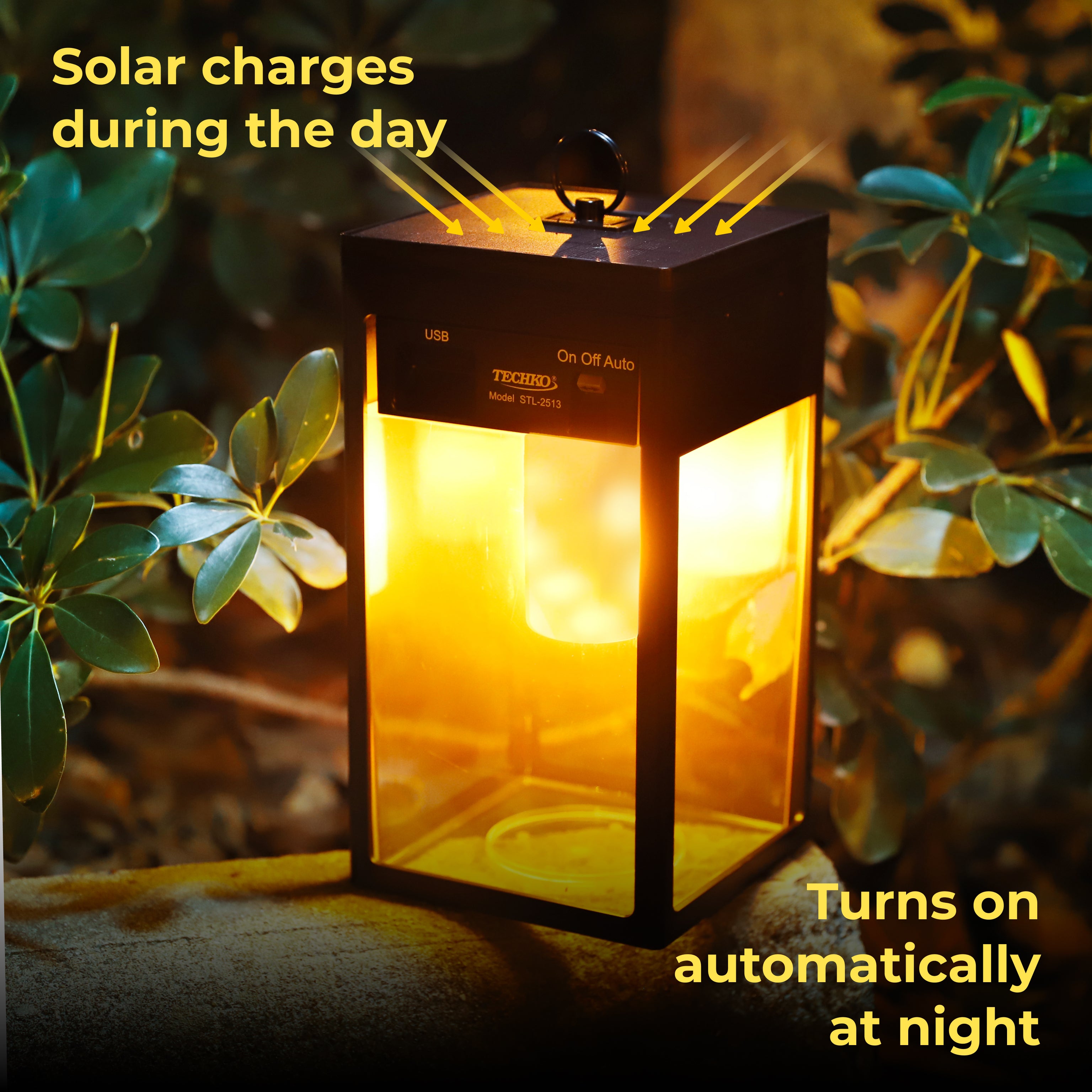 Solar Portable Lantern with Flame Effect – Techko Group
